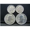 Image 1 : (4) US SILVER COINS (2 WASHINGTON QUARTERS & MERCURY/ ROOSEVELT DIMES)