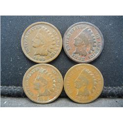 1887, 1888, 1889, 1890, Indian Head Cents