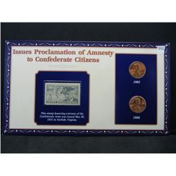 1985, 1986, Lincoln Cent and Stamp St