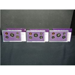 1991 1992 1993 United States Mint 5-Coin Proof Sets With Original Government Packaging & COA's.