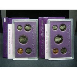 1992 1993 United States Mint 5-Coin Proof Sets With Original Gov't Packaging & COA's.