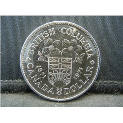 1971 British Columbia (1871-1971) Centennial Dollar.
