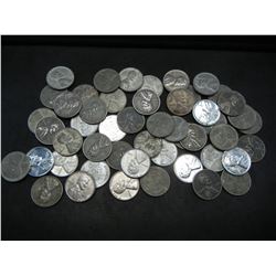 Roll of 50 1943 War Time Steel Lincoln Head Cents.