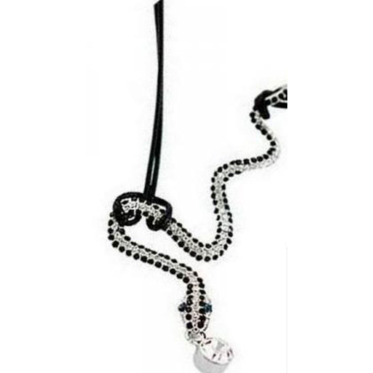 thumbnail interactive-video image 1 of Lovely White Snake Austrian Crystal Pendant Necklace – White Gold Plated Chain 1 of 5