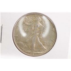 Two America silver coins including 1937 U.S. Walking Liberty half dollar and 1935 Liberty silver Pea