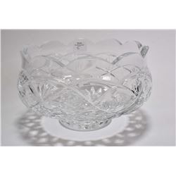 Waterford crystal footed bowl with scalloped edge 7 1/2" in diameter