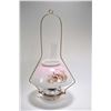 Image 1 : Vintage Aladdin aluminium oil lamp with hurricane plus a gold painted metal hanger and a milk glass 