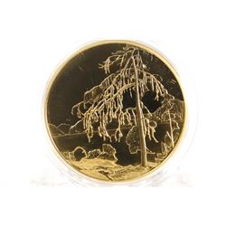 Canadian 2002 non-circulated $200 gold coin "The Jack Pine" by artist Tom Thompson, 17.135 grams of 