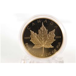 Canadian 1989 non-circulated $50 Maple Leaf gold coin, 31.150 grams of .9999 pure gold