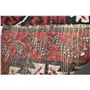 Image 3 : Vintage Iranian wool throw rug with double medallion in shades or red, black, white etc. 39" X 69"