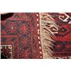Image 3 : Iranian wool throw rug with multiple medallions, deep red background and highlights in copper, white