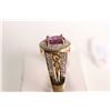 Image 2 : New old stock 14ky white gold, amethyst and diamond ring. Set with .75ct oval cut amethyst gemstone 