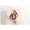Image 1 : New old stock 10kt yellow gold, amethyst and diamond ring
