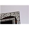 Image 2 : Antique tortoise shell picture framed fitted with mirror and decorated with simulated ivory fretwork