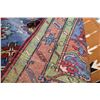 Image 3 : Antique throw rug with blue background and highlights of green, taupe, cream etc. note needs refring