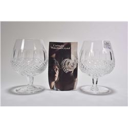 Pair of Waterford crystal brandy snifters, Colleen pattern