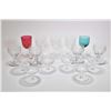 Image 1 : Selection of vintage and glass stemware including signed Webb & Corbet six sherbets and three matchi