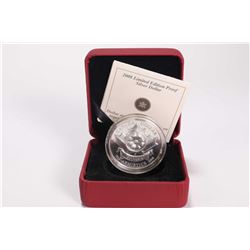 Cased Royal Canadian Mint collector coin 2008 limited proof .925 sterling silver dollar 30 gram "90 