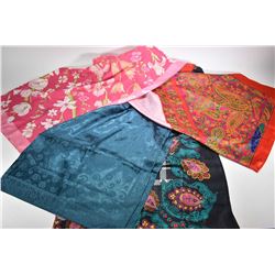 Five silk, chiffon and designer scarves including Salvatore Ferragamo, Diane Von Furstenburg, La Vil