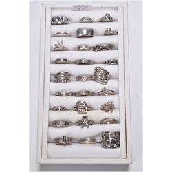 Large selection of sterling silver rings