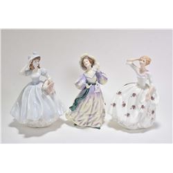 Two Royal Doulton figurines including Maureen HN 2481, Grand Manner HN2723 and Coalport Lady of Fash