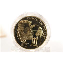 Canadian 1997 non- circulated $100 gold coin "The Telephone Story", 13.338 grams of 14kt gold