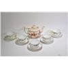 Image 1 : Five Minton S-705 Greenwich tea cups and saucers plus a Royal Doulton Sherborne D5915 tea pot