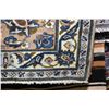 Image 2 : 100% handmade Iranian Kashan area carpet with center medallion, cream background, wide multiple bord