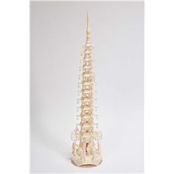 Indonesian multiple tiered ivory tower, 12 1/2  in height