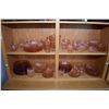 Image 1 : Two shelf lots of vintage pink Depression glass including eight cereal bowls, six dinner plates, fou