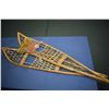 Image 1 : Pair of 48" wooden snow shoes made by Kunah complete with new leather bindings