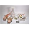 Image 1 : Antique porcelain reticulated vase 12" in height plus a selection of seashell and coral etc.