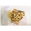 Image 1 : New old stock 10kt yellow gold and mixed cut yellow sapphire gemstone ring. Set with 1.62cts of mixe