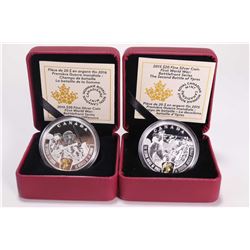 Two Royal Canadian Mint collector coins including the 2015, $20 dollar, 31.39 gram .99.99% fine silv