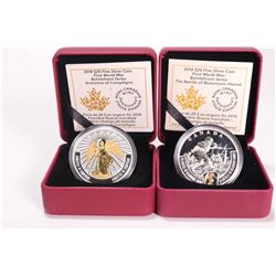 Two Royal Canadian Mint collector coins including the 2016, $20 dollar, 31.39 gram .99.99% fine silv