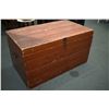 Image 1 : Large settler's trunk with hand hammered hardware and vintage padlock, no key included