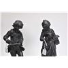 Image 2 : Two small cast statues including young man writing and young lady reading 13" in height including ba