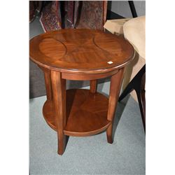 Modern matched grain two tier occasional table