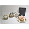 Image 1 : Tray lot of vintage and antique collectible Prussian china including ten rose motif side plates and 