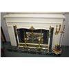Image 1 : White and faux marble vintage fireplace surround with simulated electric light up fire ( no heat) pl