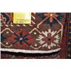 Image 2 : 100% handmade Iranian Bakhtari area carpet with geometric design and highlight of copper, orange, bl