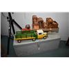 Image 1 : Wooden toy box and selection of wooden toys including trucks and train