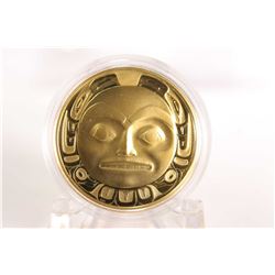 Canadian 1997 non-circulated $200 gold coin "Raven Bringing Light to the World" by Robert Davidson, 