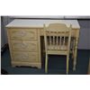 Image 4 : Child's painted bedroom suite including four drawer highboy, single headboard and single drawer nigh