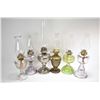 Image 1 : Six vintage oil lamps including Belgium nickel plated lamp, E.M & Co Solar brass lamp, three colourl