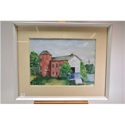 Four framed original watercolours with assorted themes, three signed H.(Helen) Baird and one with no