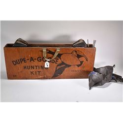 Vintage boxed Dupe-A-Goose hunting kit made by Dunster Sporting Goods, Seattle Washington complete w