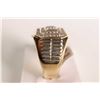 Image 2 : New old stock 14kt yellow gold gent's diamond ring. Set with .45ct of round cut white diamonds