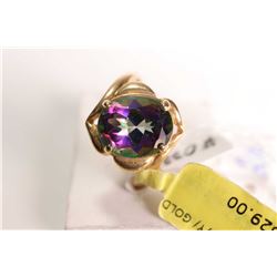 New old stock 14kt yellow gold and oval cut topaz gemstone ring