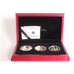 Cased Royal Canadian Mint coin collector The Queen's Diamond Jubilee set of three 2012 $20 fine 99.9